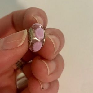 Pink glass pandora charm